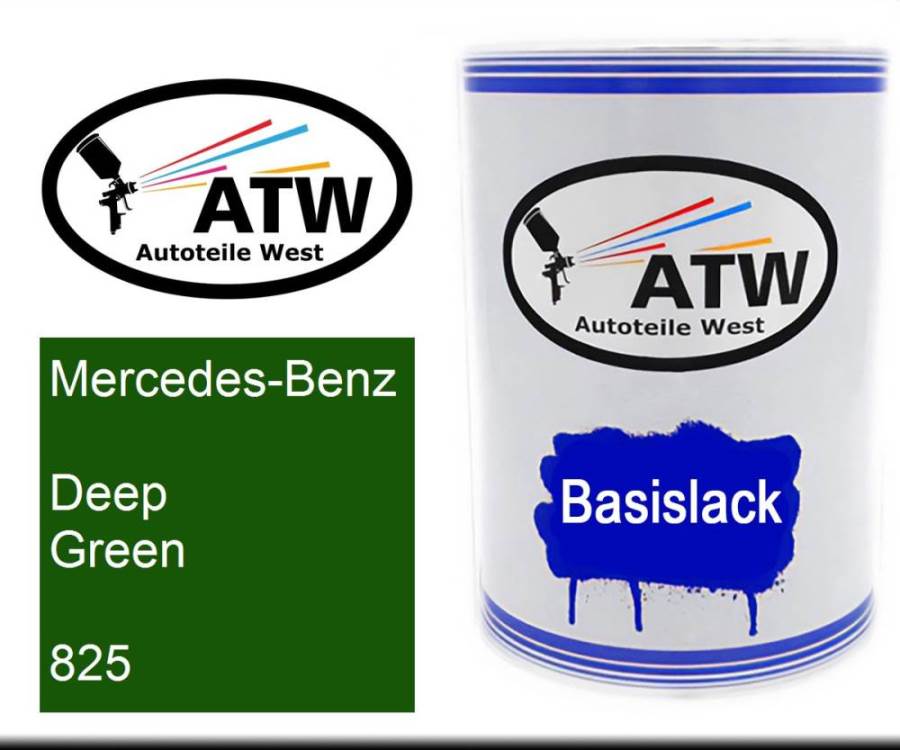 Mercedes-Benz, Deep Green, 825: 500ml Lackdose, von ATW Autoteile West.